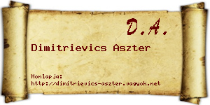 Dimitrievics Aszter névjegykártya